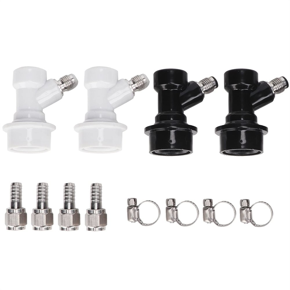 Ball Lock, 4PCS Keg Disconnect Quick Ball Lock, Ball Lock Disconnect Set, Plastic Connector with Adapter Clamp