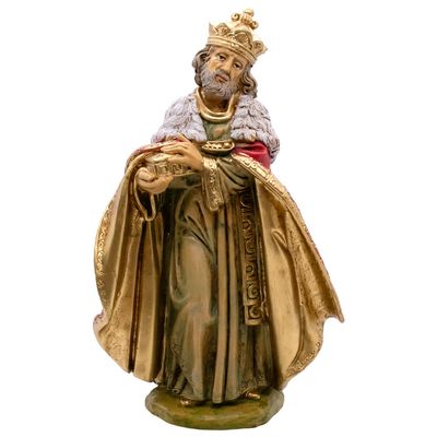 8" Nativity Wise Man | Hand Painted | Add to Creche Manger Scene | Caspar, Melchior, or Balthasar | Great Christian Holiday Home Decoration for Christmas | Made in Italy (Melchior)