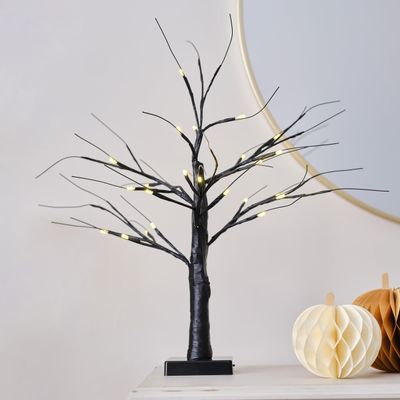 Ginger Ray Black Light Up LED Halloween Spooky Twig Tree Tabletop Decoration