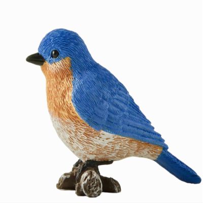 JFSM INC. 3" Bluebird Perched on Branch Figurine - Holiday Stocking Stuffer, Bird Watcher Gifts, Wildlife Decor, Home Office Shelf Decor