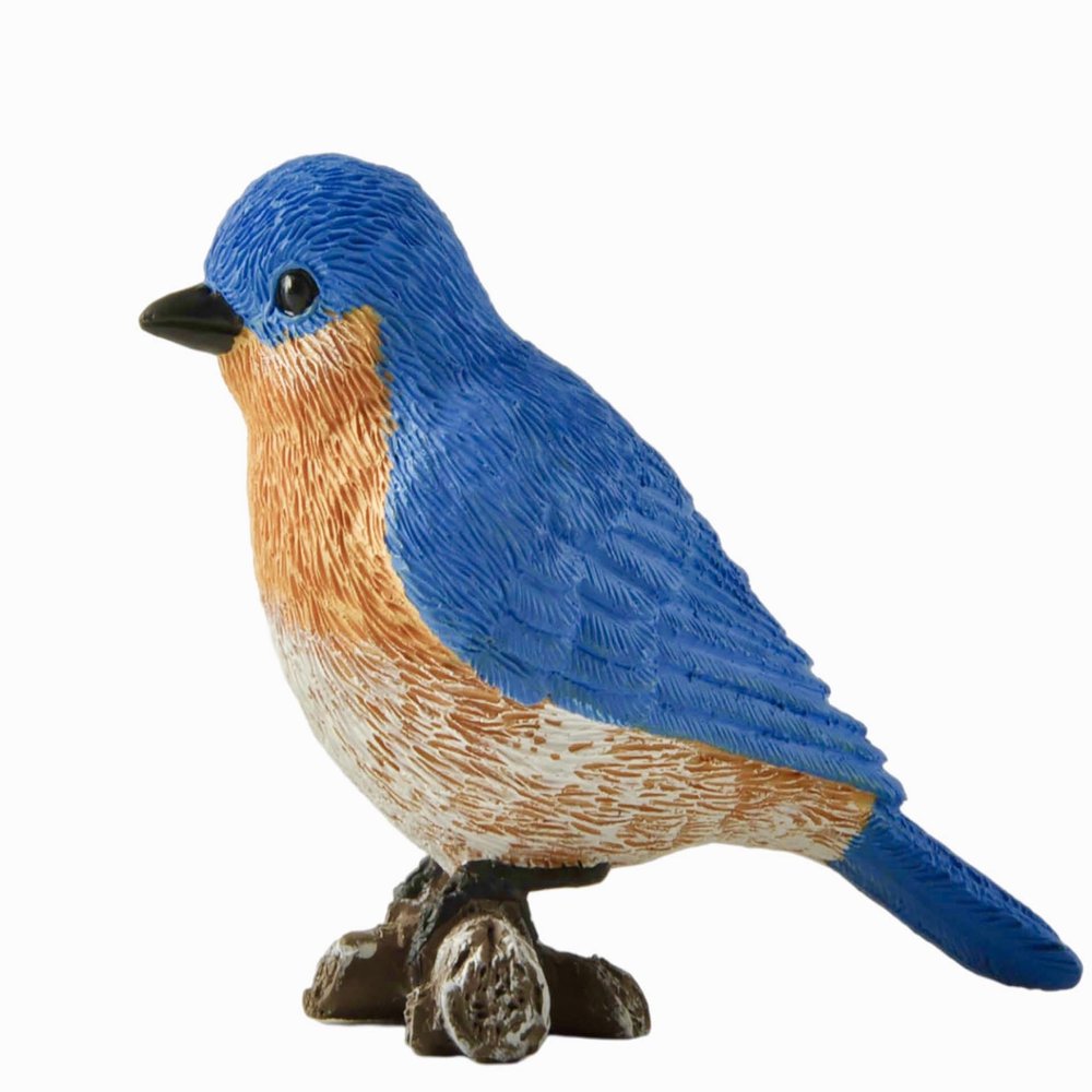 JFSM INC. 3" Bluebird Perched on Branch Figurine - Holiday Stocking Stuffer, Bird Watcher Gifts, Wildlife Decor, Home Office Shelf Decor