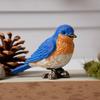 JFSM INC. 3" Bluebird Perched on Branch Figurine - Holiday Stocking Stuffer, Bird Watcher Gifts, Wildlife Decor, Home Office Shelf Decor view 3