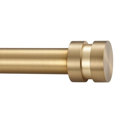 16-56 inch Long Adjustable Warm Gold l Curtain Rods,1 inch Diameter Splicing Heavy Duty Rod Set with Aluminum Finals for Windows, Door, Drapery