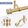 16-56 inch Long Adjustable Warm Gold l Curtain Rods,1 inch Diameter Splicing Heavy Duty Rod Set with Aluminum Finals for Windows, Door, Drapery view 2