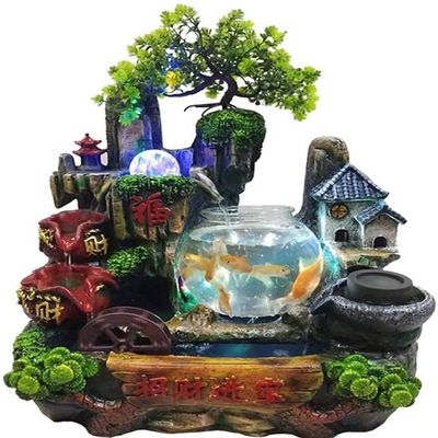 Tabletop Fountains Creative Resin Fountain Living Room Bedroom Home Indoor Fountains Decoration Running Desktop Fountain Water Decoration Desktop Fountain (Color : A),a