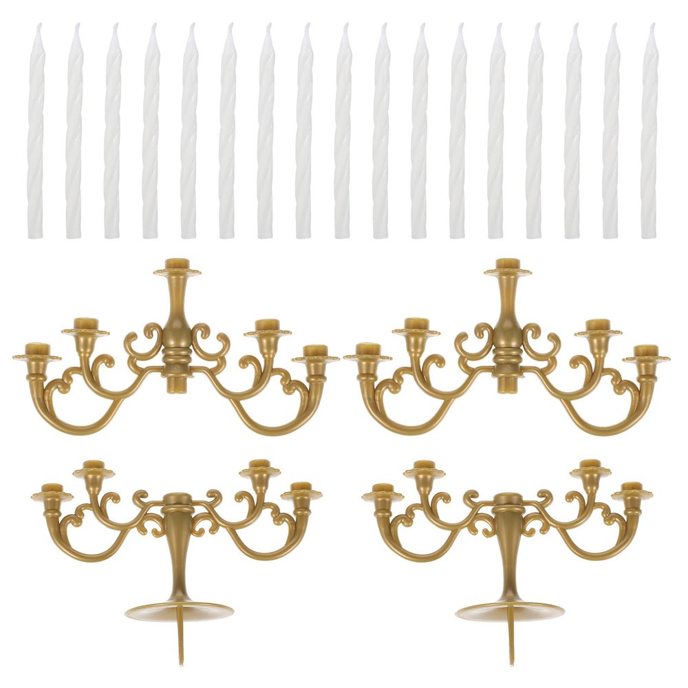 RORPOIR Creative Cake Decorations 2pcs Candlestick Ornaments Wedding Cupcake Decor Birthday Party Supplies