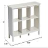 Adjustable Shelf 6-Cube Bookcase Storage Unit Sideboard in White view 2