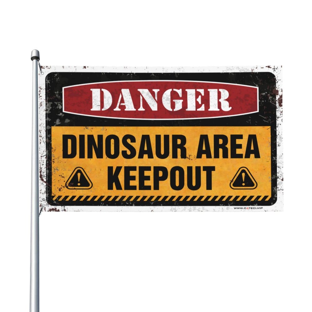 Bedroom Door Decor Danger Dinosaur Area Keep Out Flag Boys Room Decor Teenager Funny Flags For Room Guys (Size : 120X180CM)