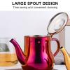 500ml Gooseneck Pour Over Coffee Kettle,Tea Kettle for Stovetop Food Grade Stainless Steel Water Kettle for Tea and Coffee Fast Boiling (magenta) view 4
