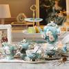 15-Piece Porcelain Coffee Pot Sets, Fine Bone China Tea Set, Cups & Saucer & Spoons Service for 6, Exquisite Afternoon Tea Porcelain Sets with Sugar Bowl & Cream Pitcher view 4