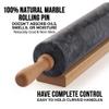 Zulay Kitchen 17-Inch Marble Rolling Pin With Stand - Polished Marble Rolling Pins For Baking - Long Rolling Pin Marble With Beechwood Handle - Non-stick Roller Pin For Baking Pastries, Bread & Pizza view 4