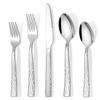 60 Piece Silverware Set for 12, Amafox Stainless Steel Hammered Flatware Set, Kitchen Utensil Cutlery Silverware Set Include Fork Spoon Knife, Mirror Finished Silverware Sets, Dishwasher Safe view 1