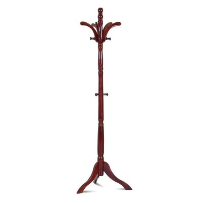 IRYZE Coat Shelf Coat Rack Stand Solid Birch Wood Coat Racks Stand Floor Standing Hanger Rack with Tripod Base for Purse Clothes Hat Umbrella Jacket Coat Coat Holder Coat Hat Rack