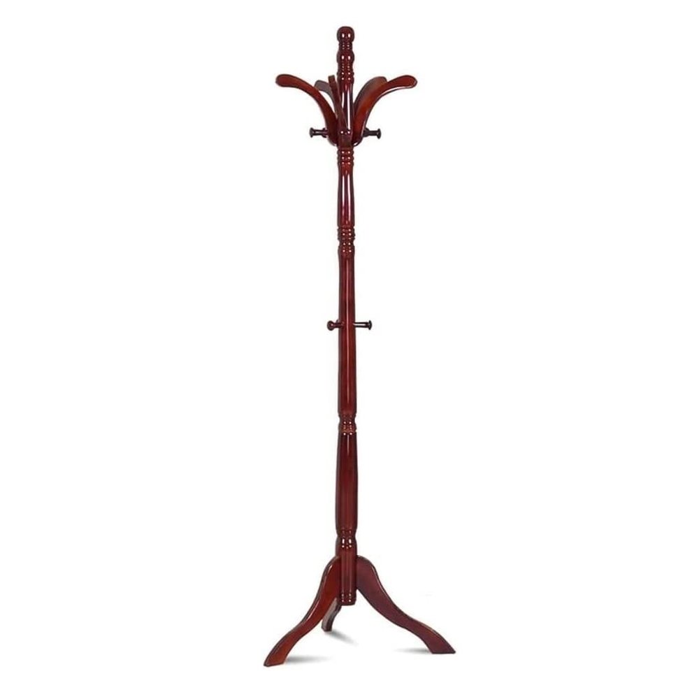 IRYZE Coat Shelf Coat Rack Stand Solid Birch Wood Coat Racks Stand Floor Standing Hanger Rack with Tripod Base for Purse Clothes Hat Umbrella Jacket Coat Coat Holder Coat Hat Rack