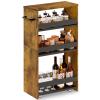 MARTY Rolling Storage Cart 7.9" W, 4-Tier Narrow Kitchen Cart with Wheels Handle, Slim Storage Mobile Shelving Utility Carts for Bathroom Laundry Room Organization Small Spaces(Rustic Brown) view 1