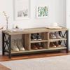 FATORRI Shoe Bench Entryway with Storage, Industrial Wood and Metal Hallway Benches with Adjustable Shelves, Rustic Entry Way Bench for Living Room (47.24 Inch Long, Rustic Oak) view 1