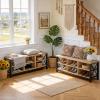 FATORRI Shoe Bench Entryway with Storage, Industrial Wood and Metal Hallway Benches with Adjustable Shelves, Rustic Entry Way Bench for Living Room (47.24 Inch Long, Rustic Oak) view 2