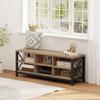 FATORRI Shoe Bench Entryway with Storage, Industrial Wood and Metal Hallway Benches with Adjustable Shelves, Rustic Entry Way Bench for Living Room (47.24 Inch Long, Rustic Oak) view 4