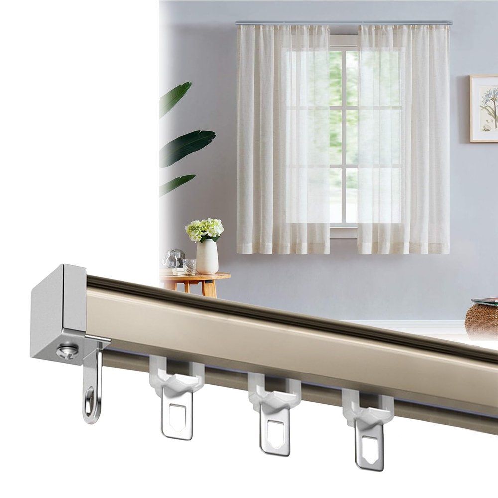 Heavy Curtains Curtain Track Rail 3m 5m 6m, With End Caps Fittings Fixings Gliders, Aluminium Curtain Rail Ceiling Track, Rollers Glide Easy, Room Divider Curtain Tracks And Fittings