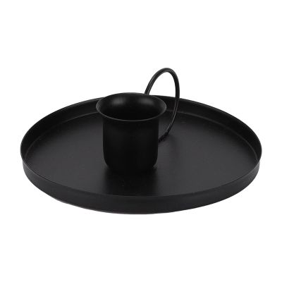 Hapivida Retro Iron Taper Candle Holder, Simple Modern Candlestick Holders Candlelight Stand Creative Retro Candlestick Stand for Pillar/Long Candles(Black)