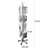 Rotating Metal Magazine Rack,4-Tier Leaflet Brochure Holder for A4 Size Document,Booklet,Newspaper Bookshelf Rack Storage Basket White view 3
