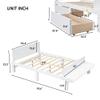 NCKMYB Kids Bed Frame with 2 Drawers Full Size Children Platform Bed with Headboard and Footboard, Wooden Bed Frame forTeen Boy Girl, White view 2