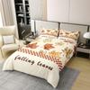 jejeloiu Fall Duvet Cover 100% Cotton King Size Boys Girls Fall Maple Leaf Bedding Set for Kids Buffalo Plaid Home Decor Comforter Cover Set Autumn Beige Bedspread Cover Bedclothes Zipper view 2
