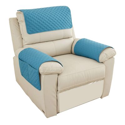 Armrest Slipcovers Sofa Armrest Covers,1~3 Seater Sofa Headrest Slipcovers with Pocket Nonslip Armchair Cover Quilted Water Proof Furniture Protector for Recliner Leather Sofa Couch ( Color : F , Size