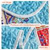 Tititada 3 Pieces Colorful Bohemian Quilt Set King Size, Boho Striped Blue n Red Printed Bedding Bedspread Coverlet Set for Summer, Soft Lightweight Microfiber Quilt with 2 Shams (102x88 inces) view 3