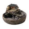 HEXEH Tabletop Fountains Desktop Fountain and Small Fish Tank Chinese Architecture Landscape Circulation Flowing Fountain Ornaments Living Room Office Decoration Desktop Water Fountain view 1