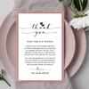 50 Thank You Placecards for Wedding, Wedding Thank You Place Setting Cards for Table Reception, Dinner Plates, Wedding Reception Thank You Cards, Heart Script,4 x 6 inch. view 2