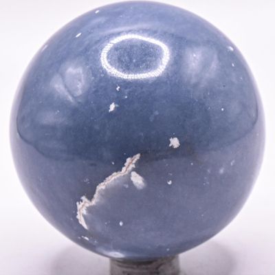 55mm 255g Blue Angelite Angel Stone Carved Sphere Polished Natural Anhydrite Gemstone Crystal Mineral Dcor Ball - Peru + Stand