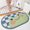 CHDGSJ Stone Bath Mat Diatomaceous Earth Shower Mat Extra Large Soft Non-Slip Quick Drying Shower Mat for Elderly and Children, Ultra Thin Mat for Kitchen, Bathroom, Doorway(Frog,80 * 120cm) view 1