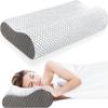 CloudBliss Memory Foam Pillow, Ergonomic Neck Contour Cervical Pillow for Back and Shoulder Pain, Orthopedic Pillow for Neck Pain Relief, for Sleeping Side, Back, Stomach Sleepers - Grey, Standard view 1