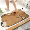CHDGSJ Stone Bath Mat Diatomaceous Earth Shower Mat Extra Large Soft Non-Slip Quick Drying Shower Mat for Elderly and Children, Ultra Thin Mat for Kitchen, Bathroom, Doorway(Brown Bear,50 * 80cm) view 1