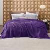 Bedsure Gentlesoft 100% Cotton Blanket Queen Size for Bed - Breathable and Soft, Thick Cozy Waffle Weave Christmas Blanket Gift for Women, Purple, 90x90 Inches view 3