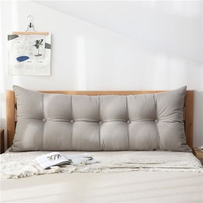 XIEMINLE Sofa Waist Pillow Bedside Cushions Headboard Cushion, Headboard Cushion Backrest for Single Double Bed, King Size Bed Reading Pillow Sofa Cushion with Zipper,60x20x60cm,Silvery