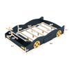CITYLIGHT Full Size Car Beds for Boys, Race Car-Shaped Full Bed Frame with Wheels and Storage, Wooden Kids Car Full Bed for Boys with Slat Support for Child's Bedroom,Dark Blue+Yellow view 2