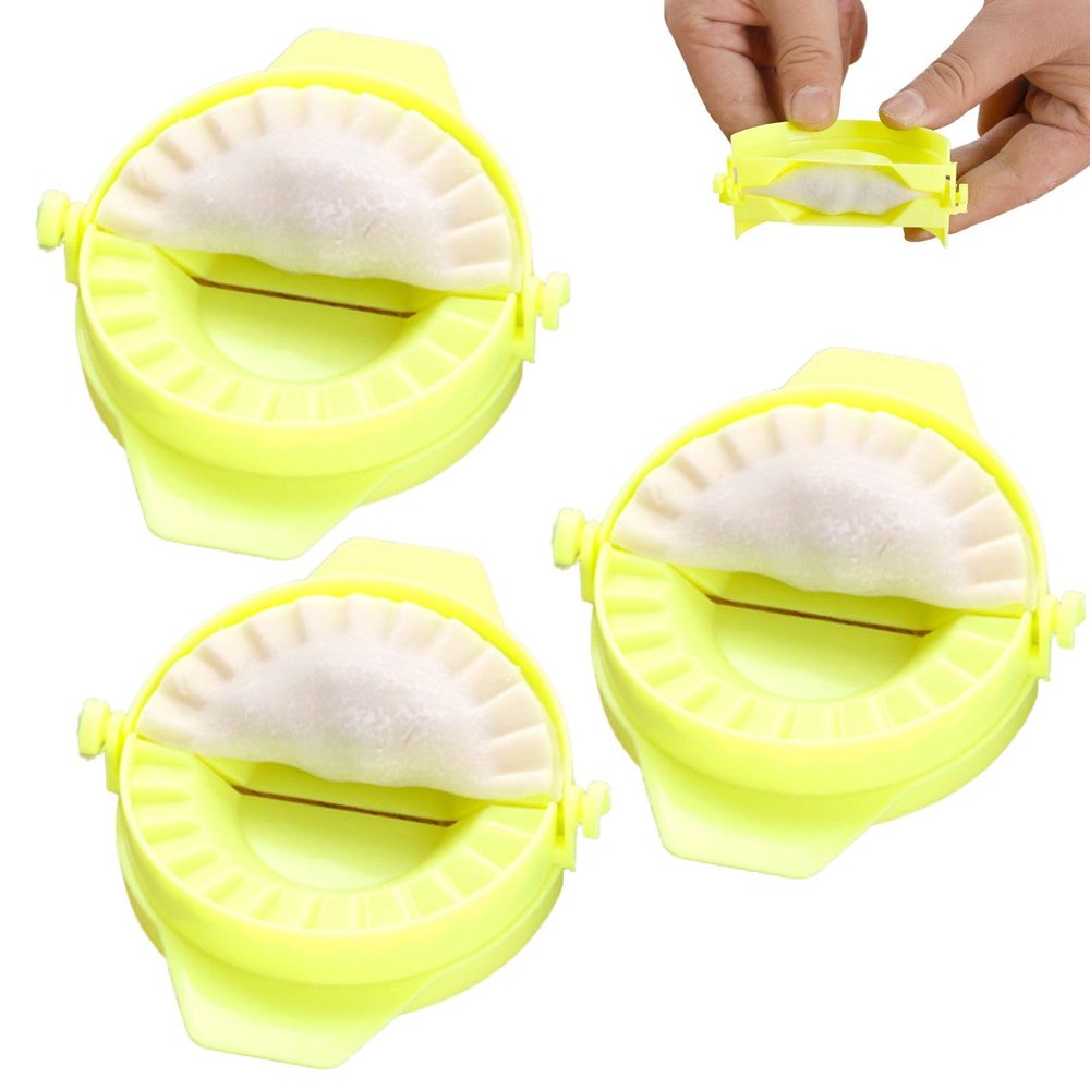 3 Pcs 2 in 1 Dumpling Maker Press, Multifunction DIY Dumpling Mold, Pierogi Dough Press Mold, Kitchen Maker Press for Empanadas, Meat Pies, Potstickers