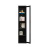 KWOKING Closed Metal Bookshelf Living Room Standard Bookcase Cream Color Wrought Iron Bookcase Bedroom Locker Dust-Proof Floor-to-Ceiling Glass Door Display Cabinet Black 15.7" L x 13.8" W x 70.9" H view 1