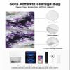 Sofa Armrest Organizer Bedside Caddy, Purple Agate Non Slip Couch Remote Control Holder for Recliner, Ombre Marble Texture Modern Abstract Art Arm Chair Caddy with Pocket for Phone, 19.7''x35'' view 2