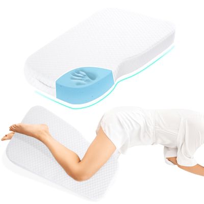 HOMBYS Memory Foam Knee Pillow for Side Sleepers, Leg Pillow for Knee, Separates The Knees for Body Alignment-Between Leg Pillow for Lower Back Pain Relief and Pregnancy Support -(18"x30"x4", White)