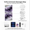 LBCASA Sofa Armrest Organizer Bedside Caddy, Purple Agate Non Slip Couch Remote Control Holder for Recliner, Ombre Marble Texture Modern Abstract Art Arm Chair Caddy with Pocket for Phone, 13''x35'' view 2