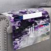LBCASA Sofa Armrest Organizer Bedside Caddy, Purple Agate Non Slip Couch Remote Control Holder for Recliner, Ombre Marble Texture Modern Abstract Art Arm Chair Caddy with Pocket for Phone, 13''x35'' view 3