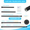 2PCS Spring Tension Curtain Rod 28 To 48 Inch Adjustable Expandable Black Tension Rod 7/8" Shower Curtain Rods No Drilling Spring Loaded Curtain Rod for Windows Bathroom Closet Bedroom Doorway Door view 2
