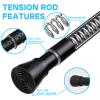 2PCS Spring Tension Curtain Rod 28 To 48 Inch Adjustable Expandable Black Tension Rod 7/8" Shower Curtain Rods No Drilling Spring Loaded Curtain Rod for Windows Bathroom Closet Bedroom Doorway Door view 4