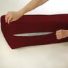 ComfyRight Cot Size Mattress Cover 1000 TC, Zips Around The Mattress Fitted Sheet 10 Inch Deep Pockets/Burgundy view 1