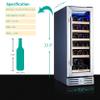 Kalamera Mini Fridge 18 Bottle - 12 inch Wine Cooler Refrigerator, Built-in or Freestanding, with Stainless Steel & Double-Layer Tempered Glass Door, and Temperature Memory Function Wine Fridge view 4