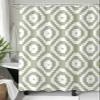 TocaHome Waterproof Shower Curtain Set for Bathroom with Hooks, Geometric Square Texture Green Polyester Fabric Shower Curtains Sets Machine Washable Bath Curtain 48"x72" view 3