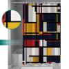 TocaHome Waterproof Shower Curtain Set for Bathroom with Hooks, Line Color Block Overlay Mondrian Geometric Abstraction Polyester Fabric Shower Curtains Sets Machine Washable Bath Curtain 72"x78" view 3